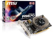 MSI R5670-PMD1G (ATI Radeon HD 5670 , 1024MB, 128-bit,GDDR5 , PCI Express x16 2.1 )