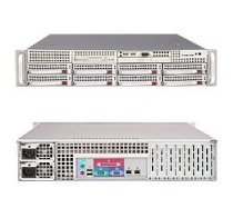 Supermicro SuperServer 2U 6025B-8R+V (Silver) (Dual Intel 64-bit Xeon Support up to 3.60GHz, DDR2 Up to 64GB, HDD (4+4) x 1" Hot-swap U320 SCSI, 700W)