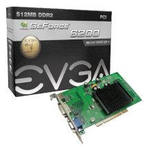 EVGA GeForce 6200 PCI ( 512-P1-N402-LR ) ( NVIDIA GeForce 6200 , 512MB , 64-bit , GDDR2,PCI 2.1 ) 