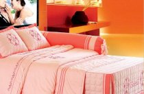 Bộ chăn ga gối phủ 1m6 x 2m cotton satin Edena 604