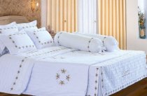 Bộ chăn ga gối phủ 1m6 x 2m cotton đặc biệt Edena 503