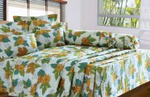 Bộ chăn ga gối phủ 1m6 x 2m cotton in Edena 407