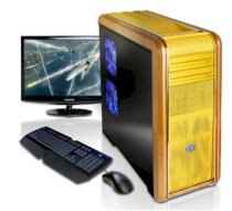 Máy tính Desktop Cyberpowerpc Gamer Xtreme XE Yellow/Gold Color (Intel Core i7-990X 3.46GHz, RAM 6GB, HDD 2TB, VGA 3 x AMD HD 6970, Windows 7, Không kèm màn hình)