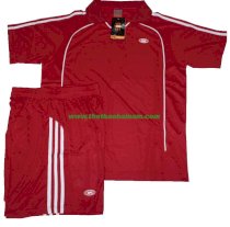 Bộ quần áo bóng đá có cổ ko logo đỏ KC042