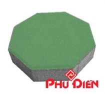 Gạch bát giác lát hè tự chèn (xanh) - Phú Điền (240x240x60mm)