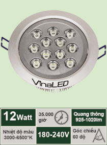 Đen Led âm trần VinaLed 12W