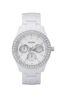 Đồng hồ Fossil Watch, Women's White Plastic Bracelet ES1967