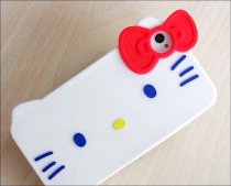 Ốp lưng silicon mèo Kitty mặt vuông iPhone 4G/4S 