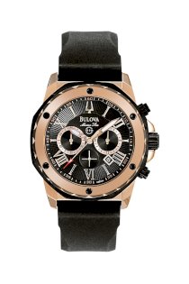 Đồng hồ Bulova Watch, Men's Chronograph Black Rubber Strap 98B104