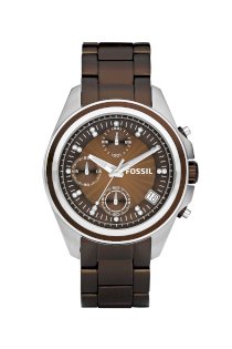 Đồng hồ Fossil Watch, Women's Chronograph Brown Aluminum Bracelet 38mm ES2914