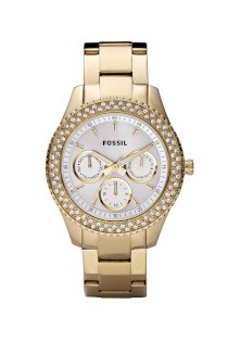 Đồng hồ Fossil Watch, Women's Stella Gold Ion Plated Stainless Steel Bracelet ES2861
