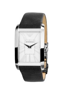 Đồng hồ Emporio Armani Watch, Men's Black Leather Strap AR2030