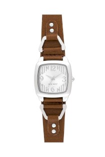 Đồng hồ Nine West Watch, Women's Brown Leather Strap NW-1171SVBN