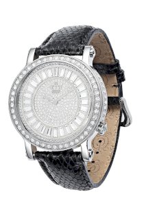Đồng hồ Juicy Couture Watch, Women's Queen Couture Black Embossed Leather Strap 43mm 1900849