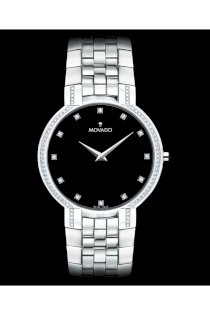 Movado Watch, Men's Swiss Diamond (3/8 ct. t.w.) Stainless Steel Bracelet 38mm 0606237