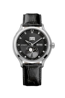 Đồng hồ Hugo Boss Watch, Men's Automatic Black Leather Strap 1512656