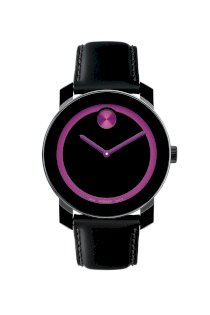 Đồng hồ Movado Watch, Swiss Bold Large Berry Accent Black Leather Strap 42mm 3600053