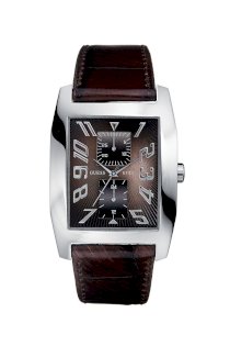 Đồng hồ Guess Watch, Men's Brown Leather Strap 38mm G85746G