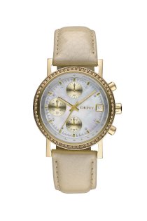 Đồng hồ DKNY Watch, Women's Chronograph Champagne Leather Strap NY8359