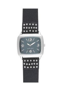 Đồng hồ Nine West Watch, Women's Black Leather Strap NW-1211GYGY