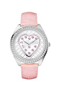 Đồng hồ Guess watch, Women's Pink Croco-Grain Leather Strap 45mm U85141L2