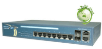 RUBYTECH PSES-2410CF 8-Port L2 Plus Managed Fast Ethernet PoE Switch +2 TP/SFP Gigabit Dual