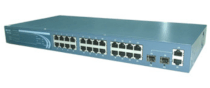RUBYTECH PSES-2126CF 24-Port L2 Managed Fast Ethernet PoE Switch + 2 TP/SFP