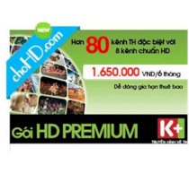 Thẻ gia hạn thuê bao K+ - gói HD 80 kênh - 6 tháng