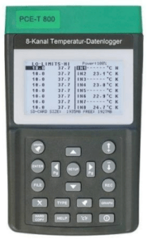 Máy đo nhiệt độ với data logger hiển thị đồng thời 8 kênh đo PCE T800