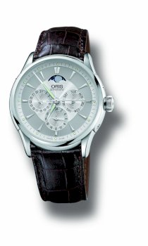 Oris Men's 581 7592 4051LS Artelier Complication Automatic Leather Strap Watch