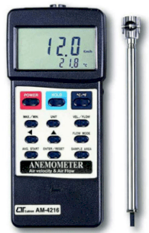 Máy đo tốc độ lưu lượng gió nhiệt độ môi trường Lutron AM-4214