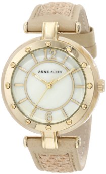 Đồng hồ AK Anne Klein Women's 10/9994cmBU Gold-Tone Burlap Strap Watch