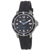 Tissot Men's T0664071705700 Seastar 1000 Black Dial and Strap Watch