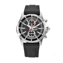 Seiko Men's SNN243P2 Arctura Black Rubber Strap Chronograph Dial Watch