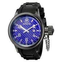 Invicta Men's 0554 Russian Diver Collection Carbon Fiber Black Rubber Watch
