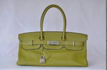 Hermes Shoulder Birkin 42 Clemence JPG apple green Phw T9142-24