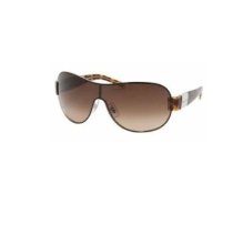 Ralph Lauren RA 4024 RA4024 198/13 Silver Dark Tortoise Metal Brown Gradient Lens Shield Sunglasses Shade