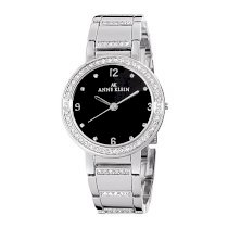 Đồng hồ AK Anne Klein Women's 109233BKSV Swarovski Crystal Accented Silver-Tone Bracelet Watch