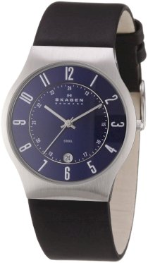 Skagen Men's 233XXLSLN Steel Perfect Blue Leather Watch