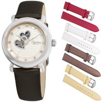 Stuhrling Original Women's 108EH.12152 Valentine Automatic Swarovski Accented Silvertone Watch Gift Set