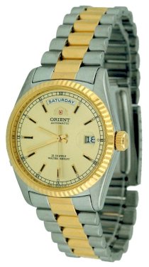 Orient #2EV03000G Men's Classic Day/Date 2 Tone Self Winding Automatic Watch