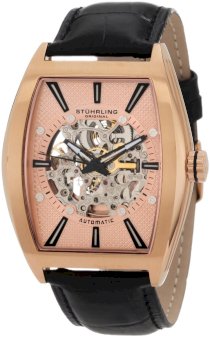 Stuhrling Original Men's 182C3.334514 Classic Millenia Master Automatic Skeleton Rosetone Watch Set