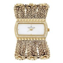 Đồng hồ AK Anne Klein Women's 109236MPGB Swarovski Crystal Accented Gold-Tone Chain Bracelet Watch