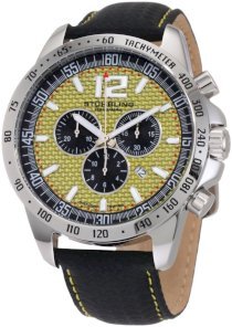 Stuhrling Original Men's 210A.331518 Concorso Chronograph Yellow Dial Watch