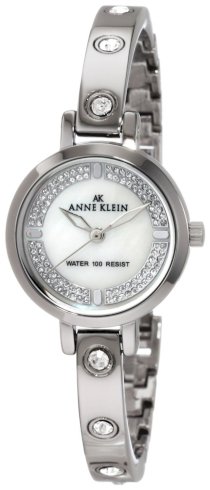 Đồng hồ AK Anne Klein Women's 10/9753MPSV Swarovski Crystal Accented Silver-Tone Bangle Watch