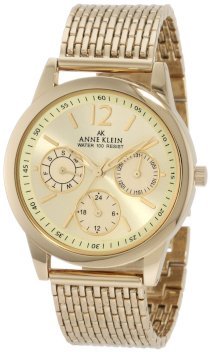 Đồng hồ AK Anne Klein Women's 10/9734CHGB Gold-Tone Subdial Mesh Bracelet Watch
