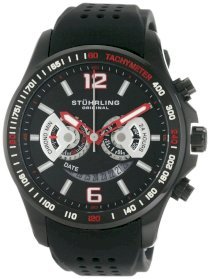 Stuhrling Original Men's 274.335664 Sportsmans Collection Brevet Quartz Chronograph Date Black Watch