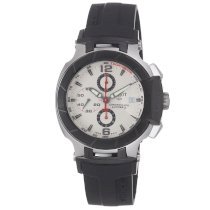 Tissot Men's T0484272703700 T-Race White Chronograph Dial Black Rubber Strap Watch