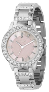 Fossil Women's ES2189 Stainless Steel Bracelet Pink Mother-Of-Pearl Glitz Analog Dial Watch