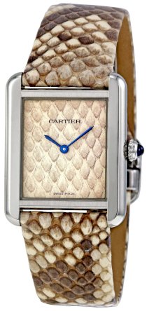 Cartier Women's W5200020 Tank Solo Python Leather strap Watch